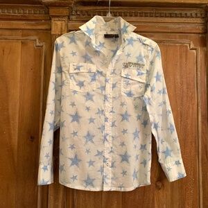 NEXT UK Boys Cotton Star Button Up Shirt Size 11 YRS